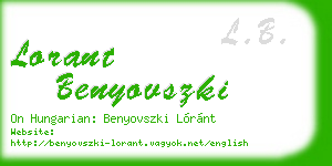 lorant benyovszki business card