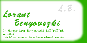 lorant benyovszki business card